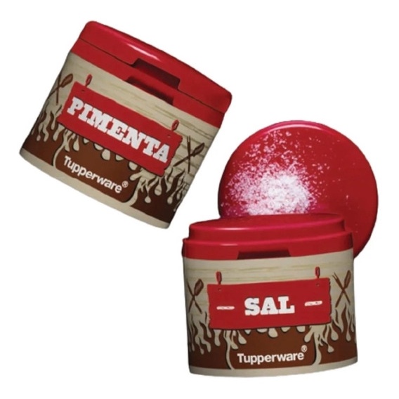 Pote Condimentos Temperos Bistrô Preto e Branco Crurrasco Cravo Canela Pimenta Noz Ervas Tupperware