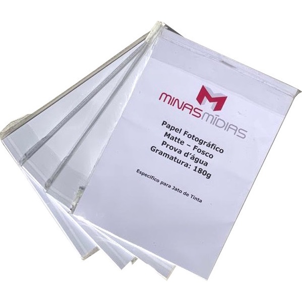 Papel Fotográfico Matte Fosco A4 180g - Prova D'água - 200 Folhas - Papel Foto Fosco para Jato de Tinta