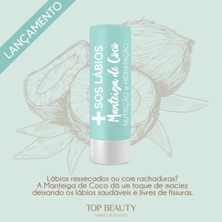 Tratamento Dos Lábios Manteiga De Coco - Nutrição E Hidratação - Sos Lábios - Top Beauty em Oferta na Shopee
