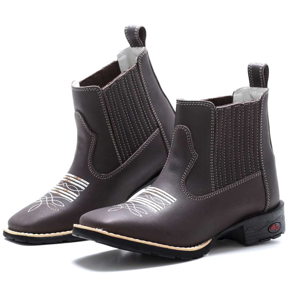 Botina Country Texana Cano Curto Bico Quadrado Botas Texana