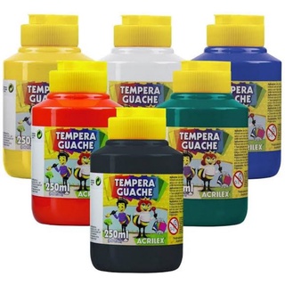 Tinta Guache Acrilex 250ml Cores Variadas