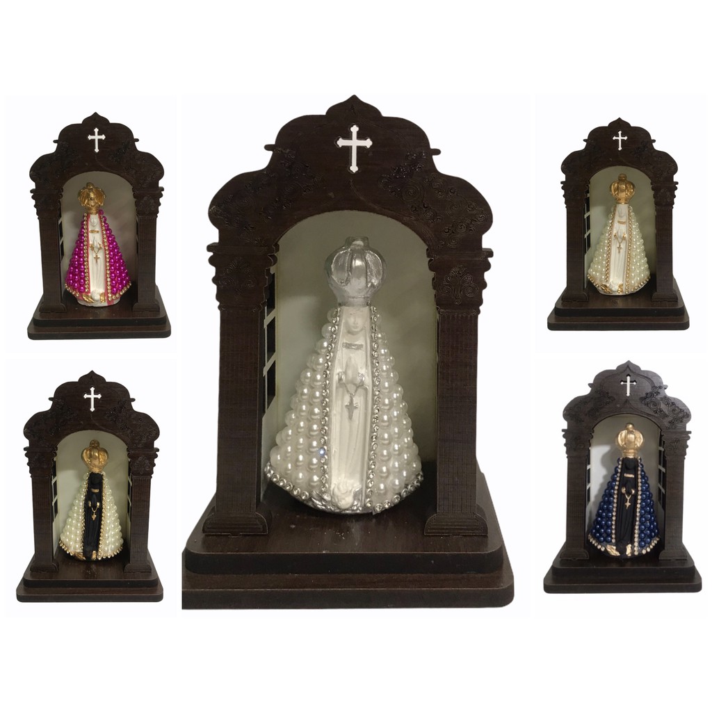 Imagem Nossa Senhora Aparecida de Pérola com Capela de MDF