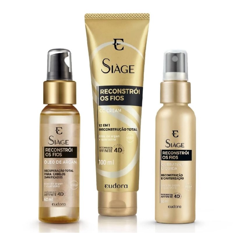 Combo para Tratamento Capilar Siàge Reconstrói os Fios: (3 itens)