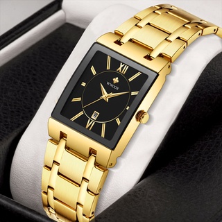 Relógio De Ouro Masculino WWOOR Relogio Quadrado Relógios Masculinos Marca Superior Luxo Quartzo Dourado Pulso Em Aço Inoxidável À Prova D