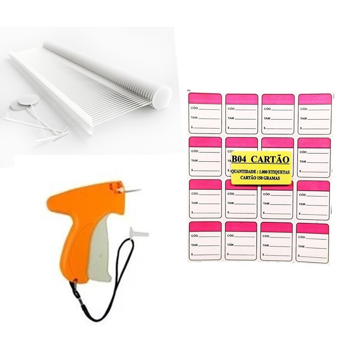 kit Aplicador de Etiquetas = 1000 Etiquetas  Pink + 1000 Pinos bola 40 mm + 01 Aplicador com Agulha em Oferta na Shopee