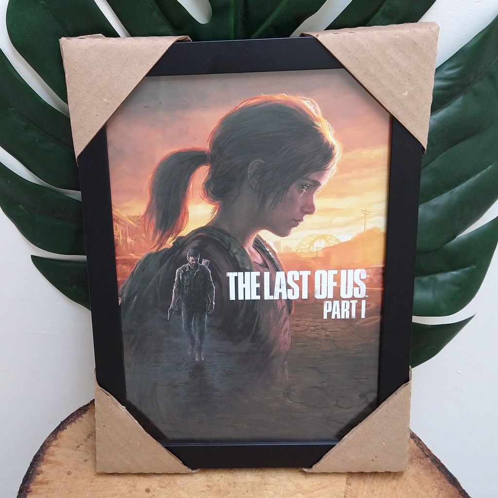 Quadro decorativo com moldura e vidro The Last Of Us part 1 Ellie Joel pôster gamer geek