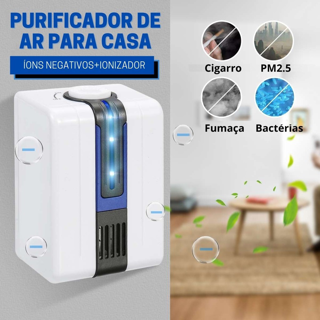 Gerador de Íons Negativos Ionizador e Purificador de Ar