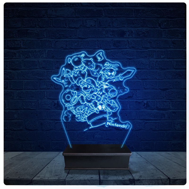 Luminária Led Acrilico Abajur - Mario Nintendo Jogo