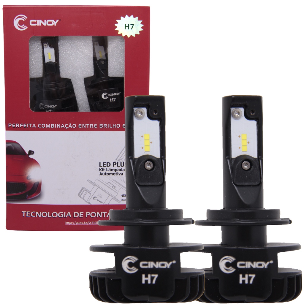 Kit Lampadas Super Led Plus (H7) 6500K 12V 24V 16W 6000 Lumens em Oferta na Shopee