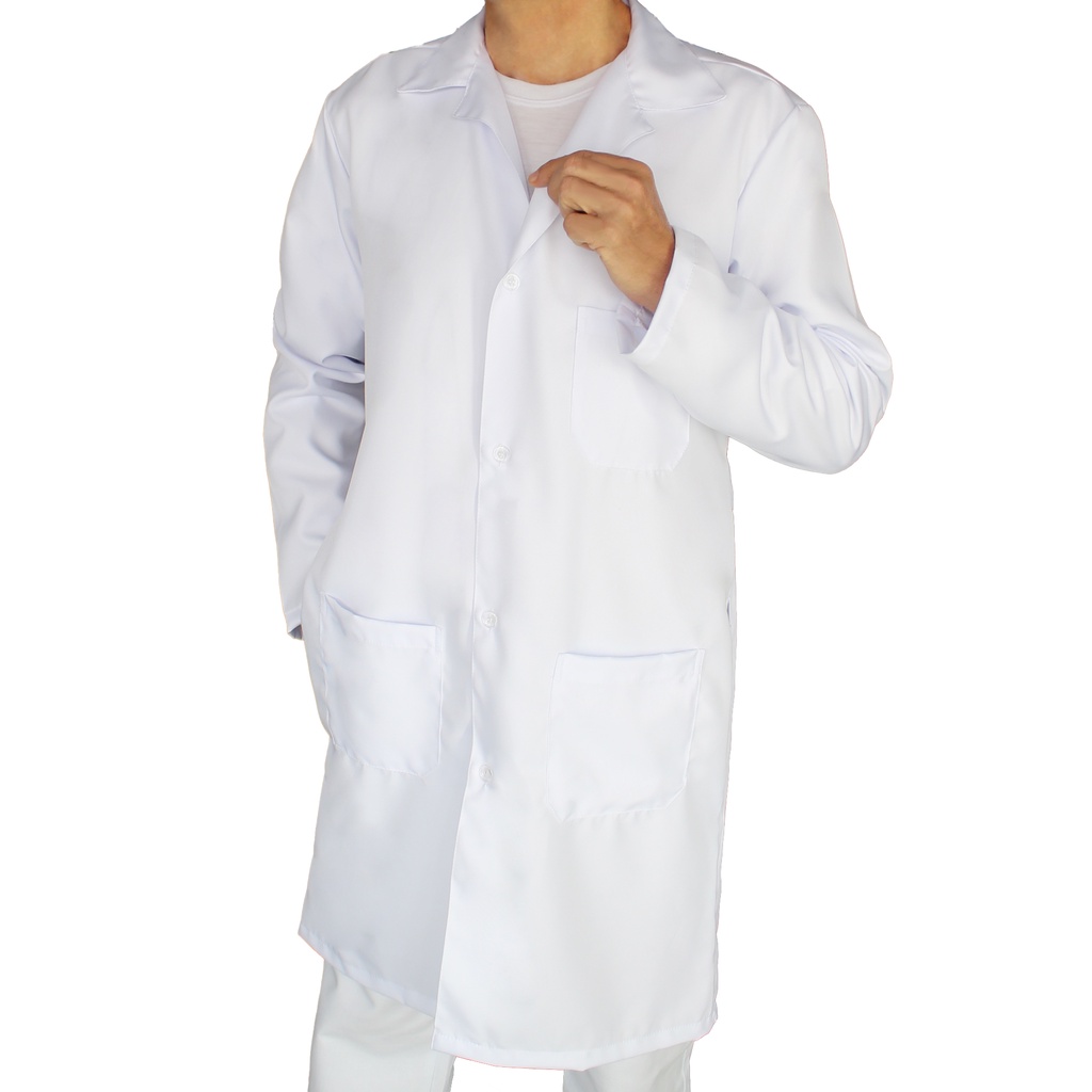 Jaleco Branco UNISSEX 100% Algodão Manga Longa em Oferta na Shopee