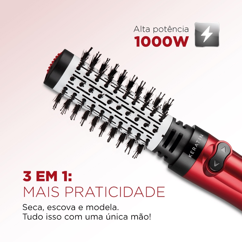 ESCOVA ROTATIVA MONDIAL RED INFINITY ER-11-KR 1000W /127V