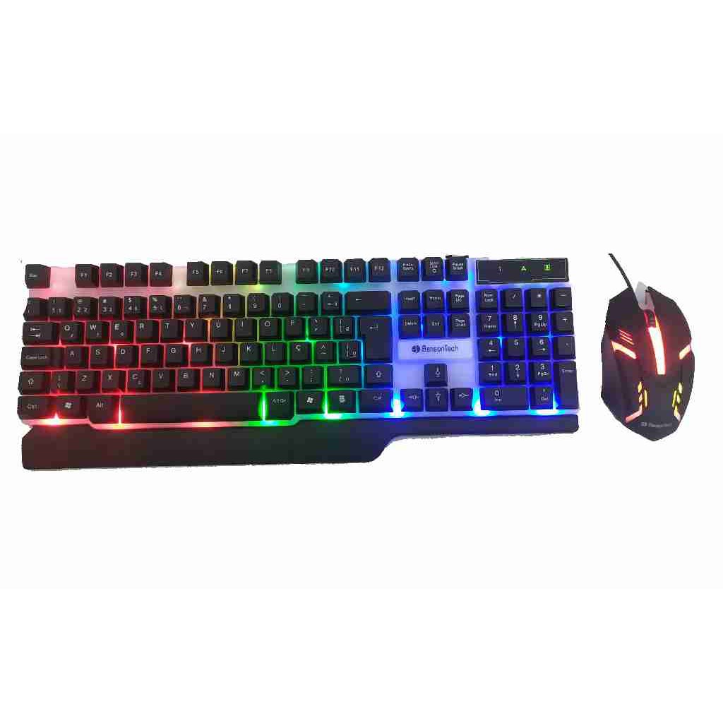 kit Teclado + Mouse GAMER BansonTechc BS-503 bx1978 ILUMINADO cabo USB