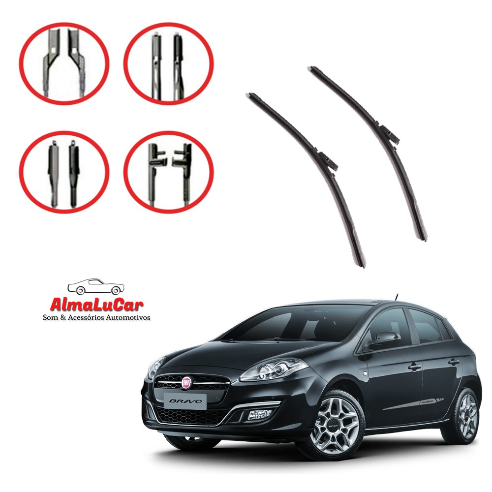Par Palhetas Limpador De Parabrisa Fiat Bravo 2010/2018