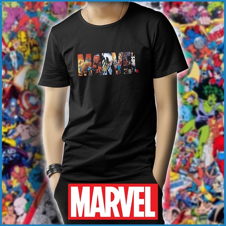 By name thesaurus Shipping Camisetas Personalizada Marvel 100% algodão, Preta com Logo da Marvel com  imagens. | Shopee Brasil