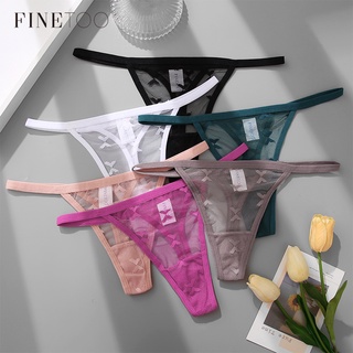 FINETOO Tanga De Malha Feminina Sexy Floral Com Renda P-Gg Femme/Roupa Íntima em Oferta na Shopee