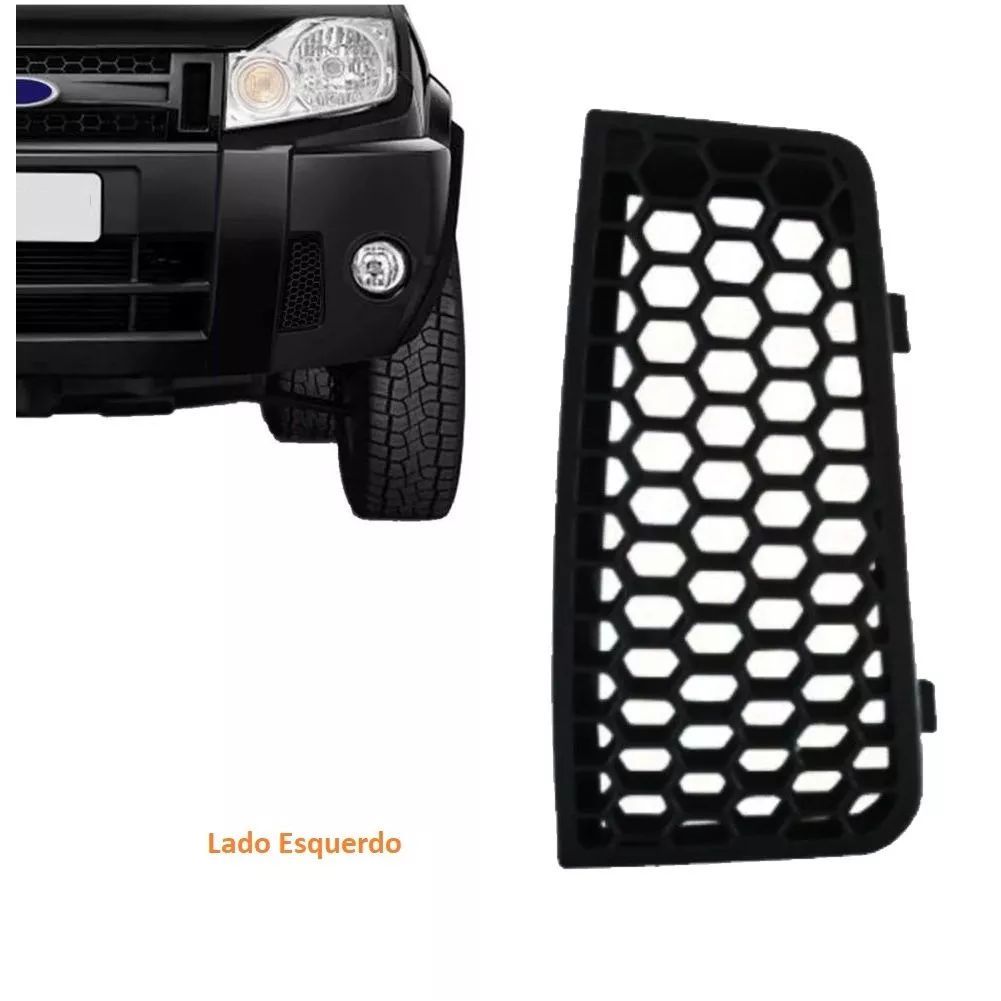 Aplique Grade Parachoque Ecosport 2008 A 2012 PRETO Lado Esquerdo