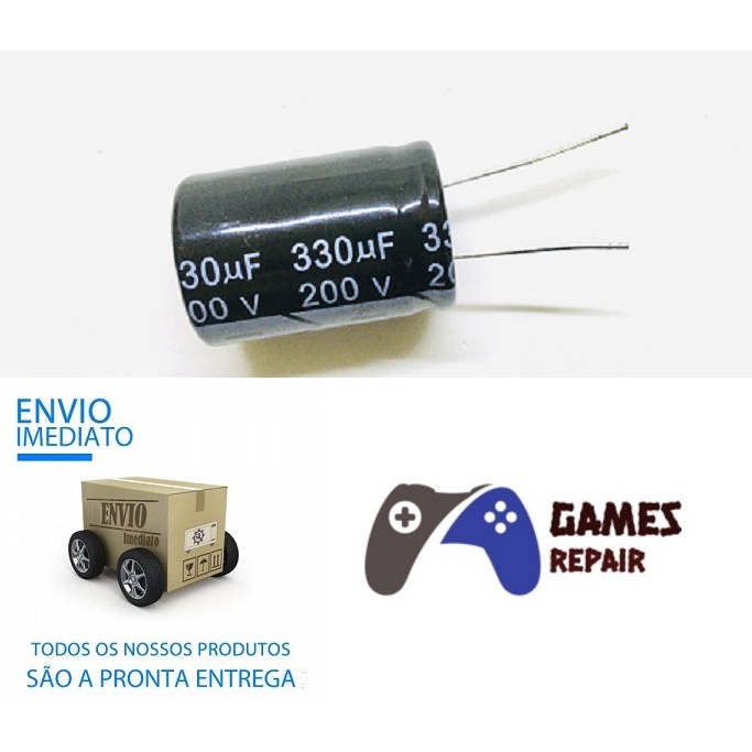 UMA UNIDADE DE CAPACITOR 330UF x 200V APLICAÇÃO TVS MODELOS DIVERSOS XBOX 360S CADEIRA GAMER SERIES MX