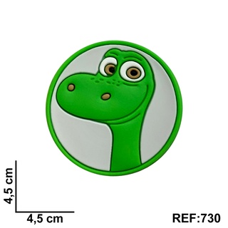 Aplique Emborrachado Kit 10 Unidades O Bom Dinossauro Rosto Círculo para Sapatos e Artesanatos REF 730