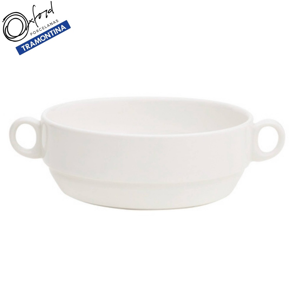 Tigela Consomme Porcelana Tramontina Oxford com Asa	400 ML