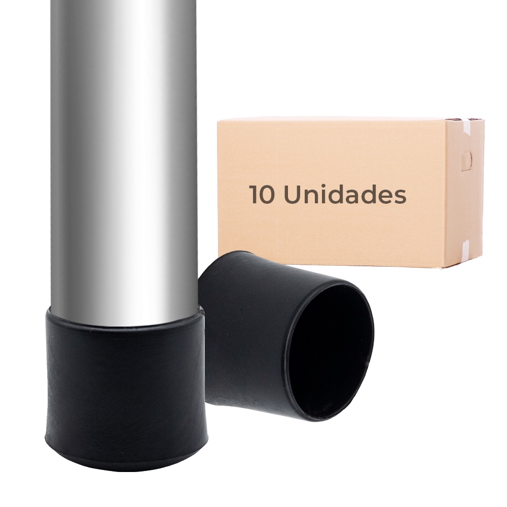 10 X Ponteira Protetora Pe De Cadeira Tubular 1" Pvc Externa