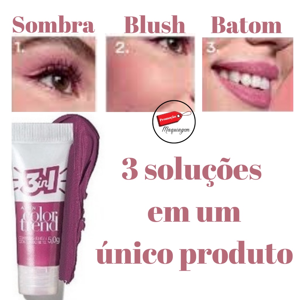 Batom Blush e Sombra 3 in 1 Marsala Avon Color Trend Shopee Brasil