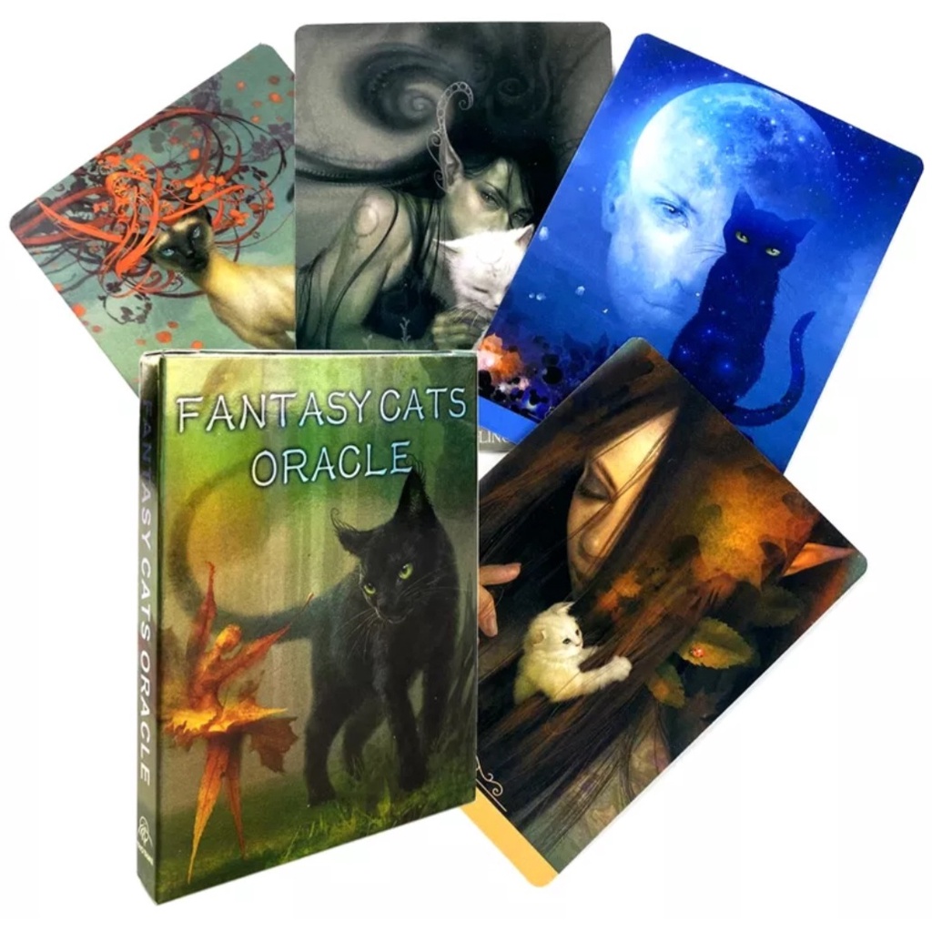 Fantasy Cats Oracle Deck Oráculo Gatos De Fantasia Baralho de Cartas de Tarô