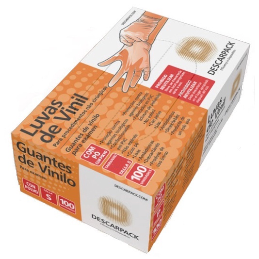 Luva de Vinil Com Pó Descarpack G 100 Unidades
