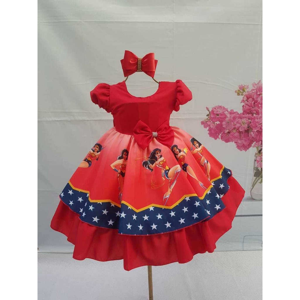 vestido luxo mulher maravilha