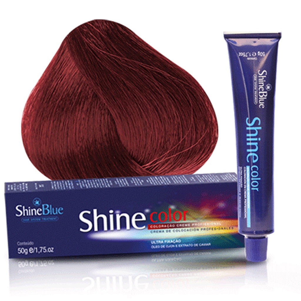 Coloração 66.66 Louro Escuro Verm Intenso Esp Shine Blue 50g