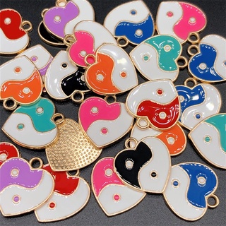 4pcs Pingente De Liga Redonda De Coração/Tai Chi/Kung Fu Para Bijuteria DIY
