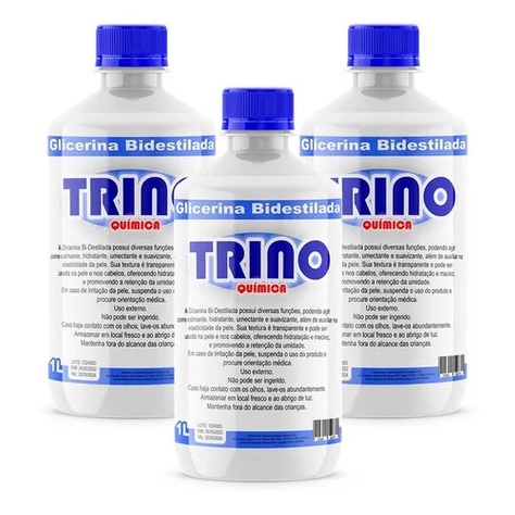 Kit 3 Garrafas De Glicerina Bidestilada 1 Litro