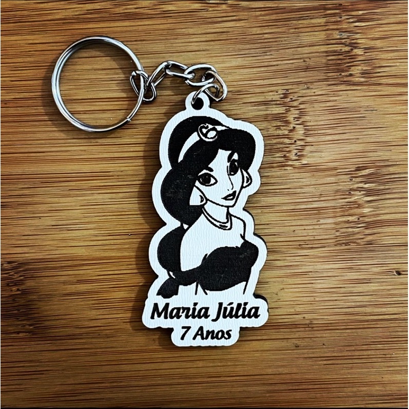 Kit de Chaveiros Jasmine Aniversário Brinde Aniversário Infantil em MDF