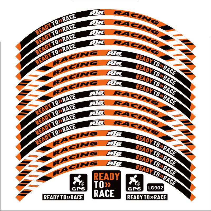 16 Pcs Novo 18 / 19 Polegada Motocicleta Roda Adesivos Decorativos Reflexivos Auto Peças Modelagem Logo Adesivos De Carro Para Ktm Pneu Da Motocicleta Adesivos