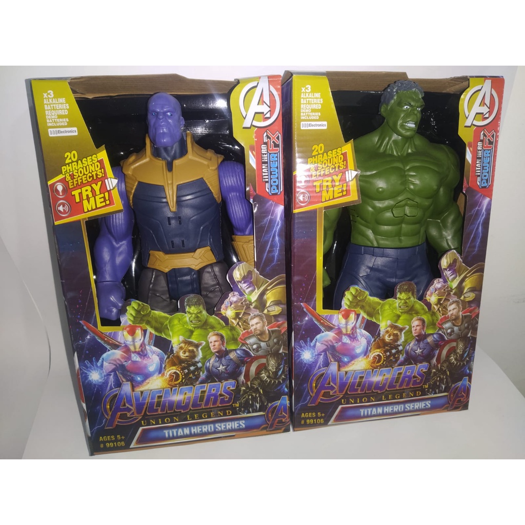 Boneco Colecionáveis Super Heróis Hulk / Thanos  / Pantera Negra 29 cm (selecionar boneco)