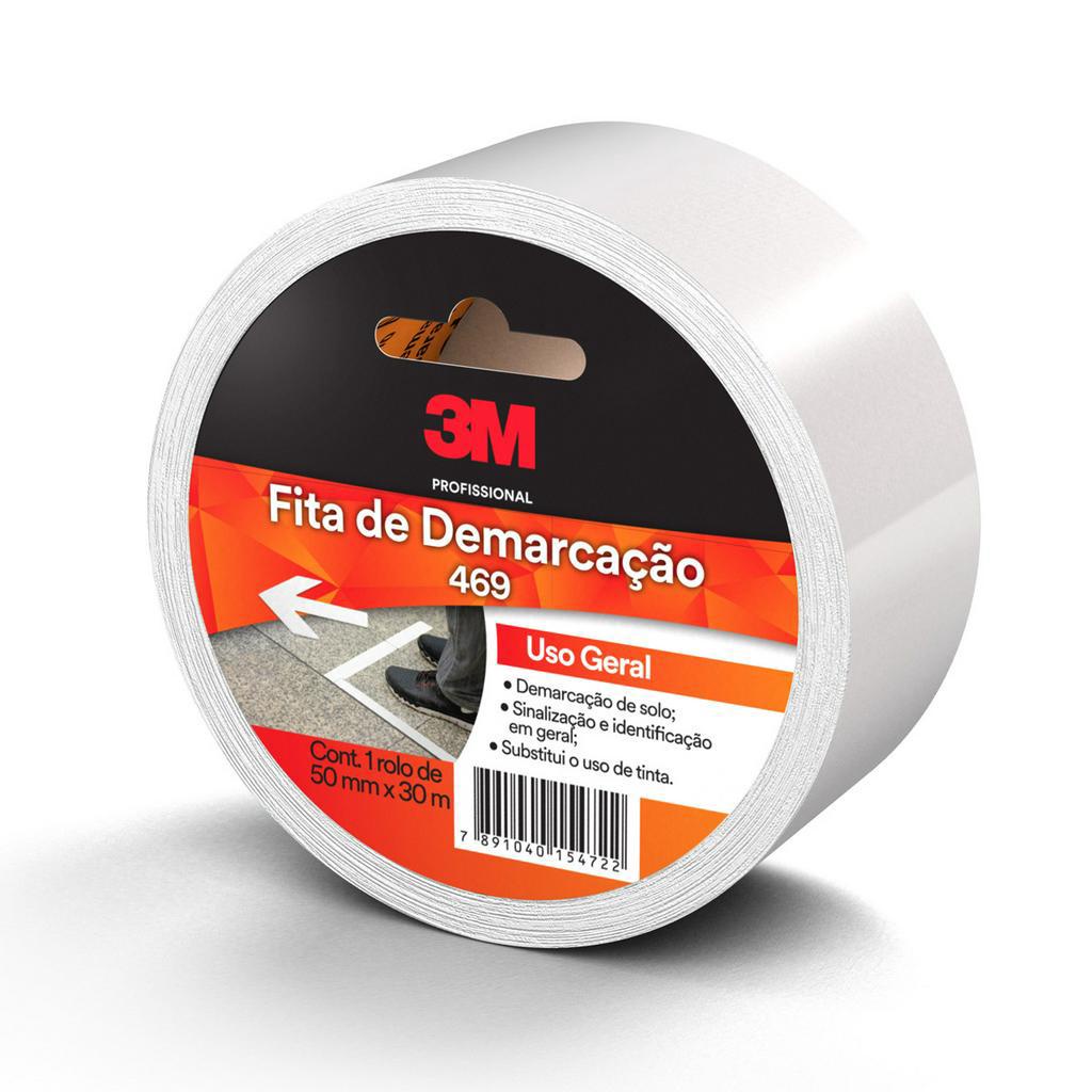 Fita de Demarcação 30 Metros x 50mm Branca 3M Uso Geral Sinalização de Solo - Home & Living