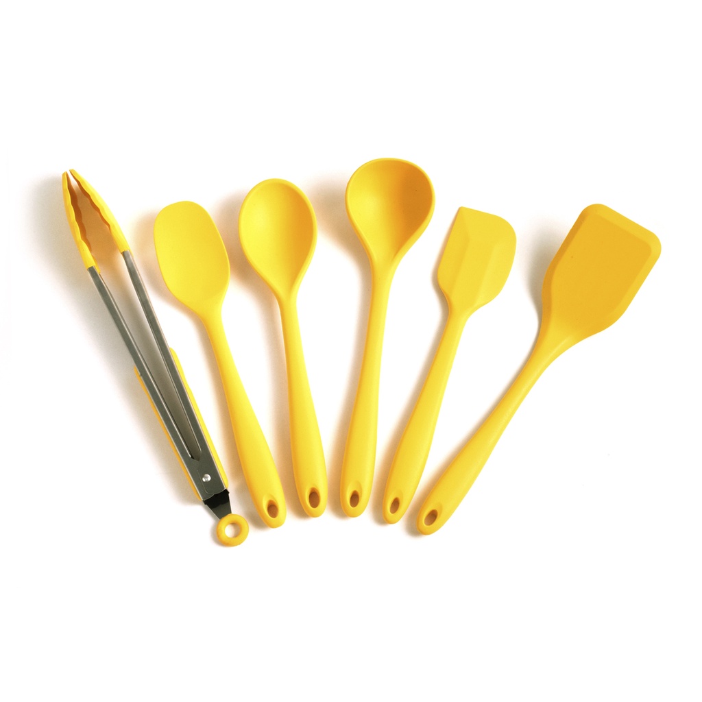 Kit de Utensílios de Silicone com 6 peças Amarelo - OIKOS - Home & Living