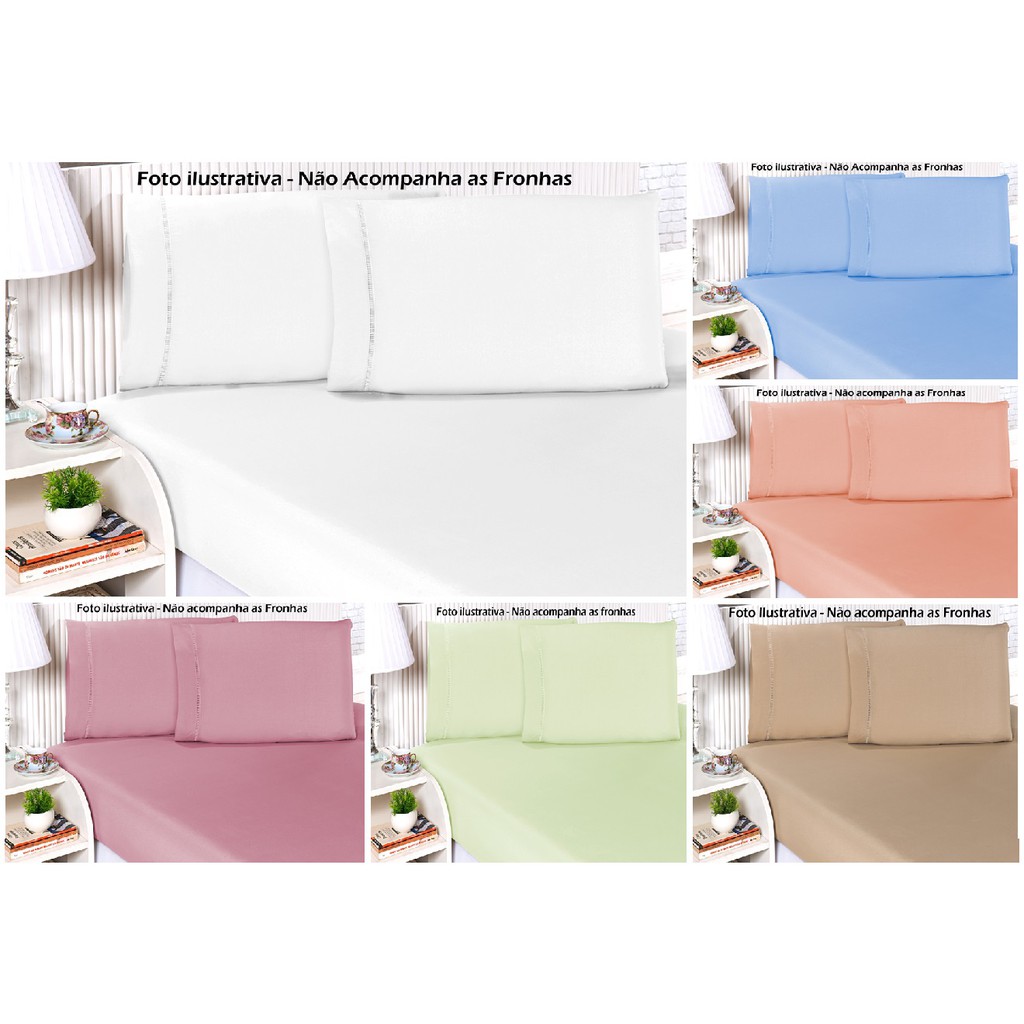 Lençol Avulso Percal 180 Fios de Algodão Misto com Elástico em Toda Volta Não Faz Bolinha em Oferta na Shopee