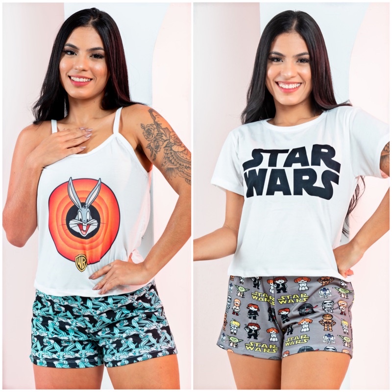 Pijama Feminino / Personagem - Baby Doll Adulto