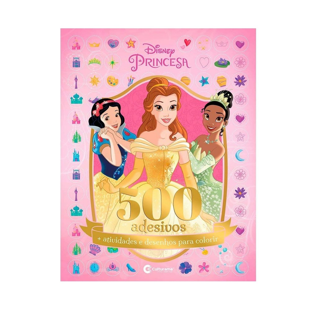 Livro Revista 500 ADESIVOS PRINCESA Disney