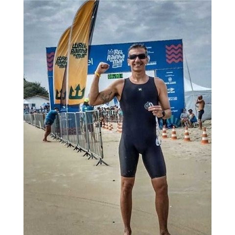 Traje Masculino Macaquinho Preto para natação ou hidroginástica - Hidromania Rio Natação