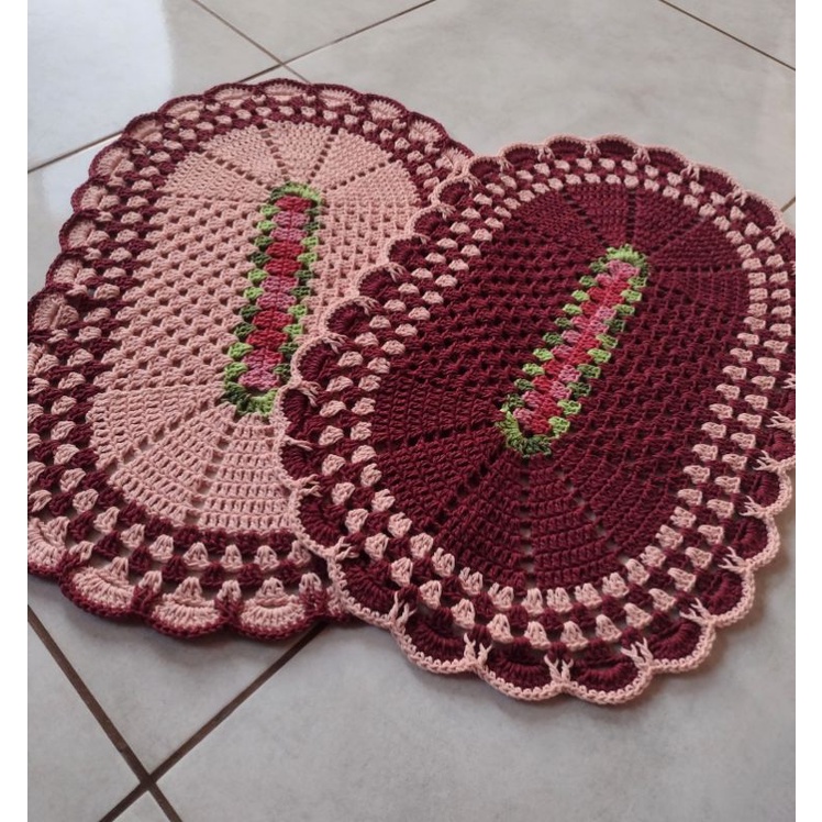 Tapete Em Crochê/Tapete Para Porta do Quarto, Cozinha, Banheiro ou Lavanderia (1 Unidade)
