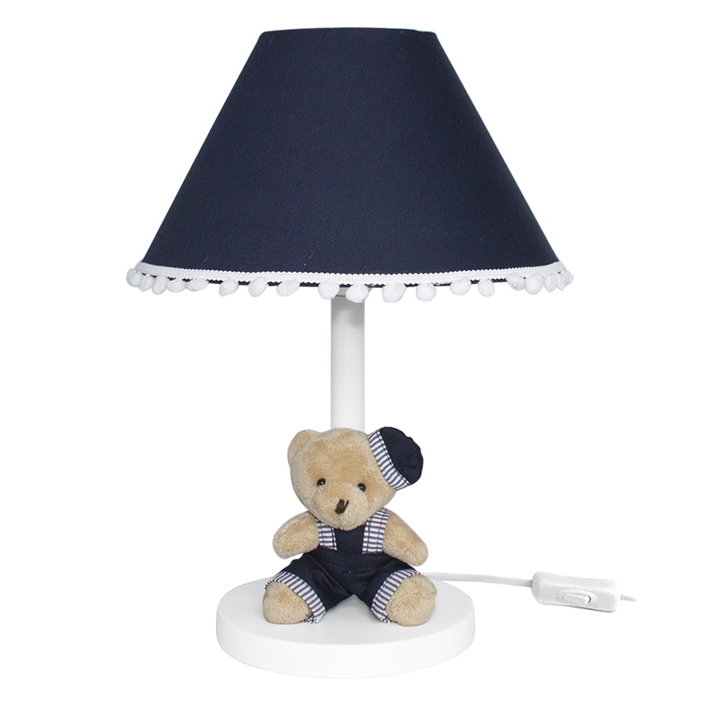 Lúminaria Mesa Ursinho Urso Azul Marinho Decoração Infantil