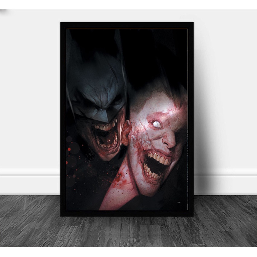 Quadro Decorativo Desenho Batman Que Ri E Coringa Shopee Brasil