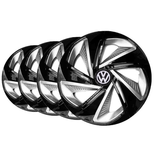 Jogo Calota Aro 14 Esportiva Tuning Nitro Preta Volkswagen