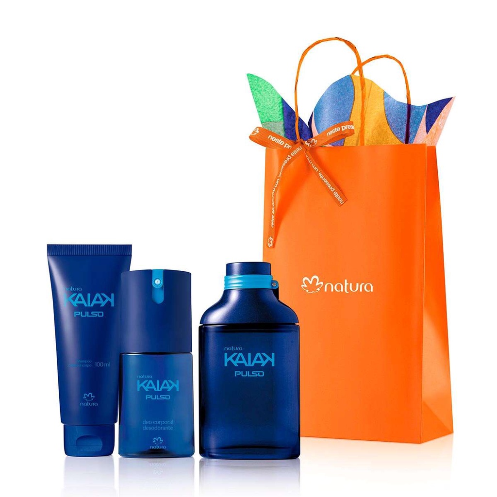 Presente Natura Kaiak Pulso Completo - Kit Com 3 Produtos + Sacola | Shopee  Brasil