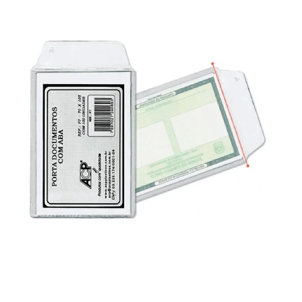 Kit Porta Documento Pvc Rg e Titulo 75x105mm Acp C/aba 50 Unidades em Oferta na Shopee