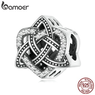 Cordão Com Pingente Bamoer De Prata 925 Formato De Coração/Acessórios Para Mulheres/Meninas