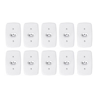 kit Tomada única 20a Completa Branco 10 Unidades Pluzie Ideale 4x2