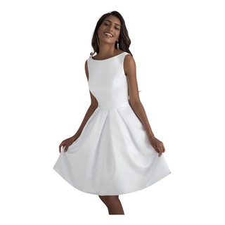 Vestido De Noiva Civil Simples e Perfeito Modelo Maya