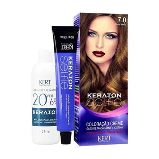 Coloração Keraton Selfie 7.0 Louro Médio - Kert Profissional